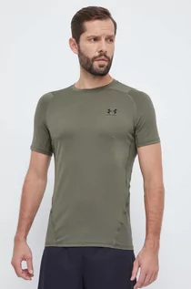Koszulki męskie - Under Armour t-shirt treningowy kolor zielony gładki - grafika 1