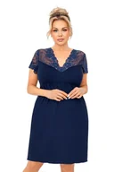 Piżamy damskie - Donna Koszula nocna Livia Plus Dark Blue Koronka XXXXXXL Granatowy - miniaturka - grafika 1