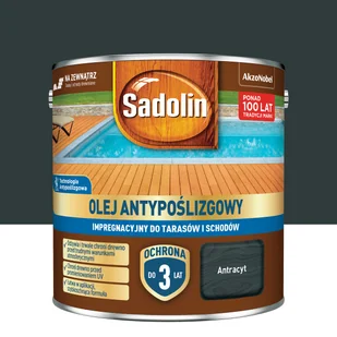 Olej antypoślizgowy do tarasów i schodów Antracyt 2.5 l Sadolin - Farby i impregnaty do drewna - miniaturka - grafika 1