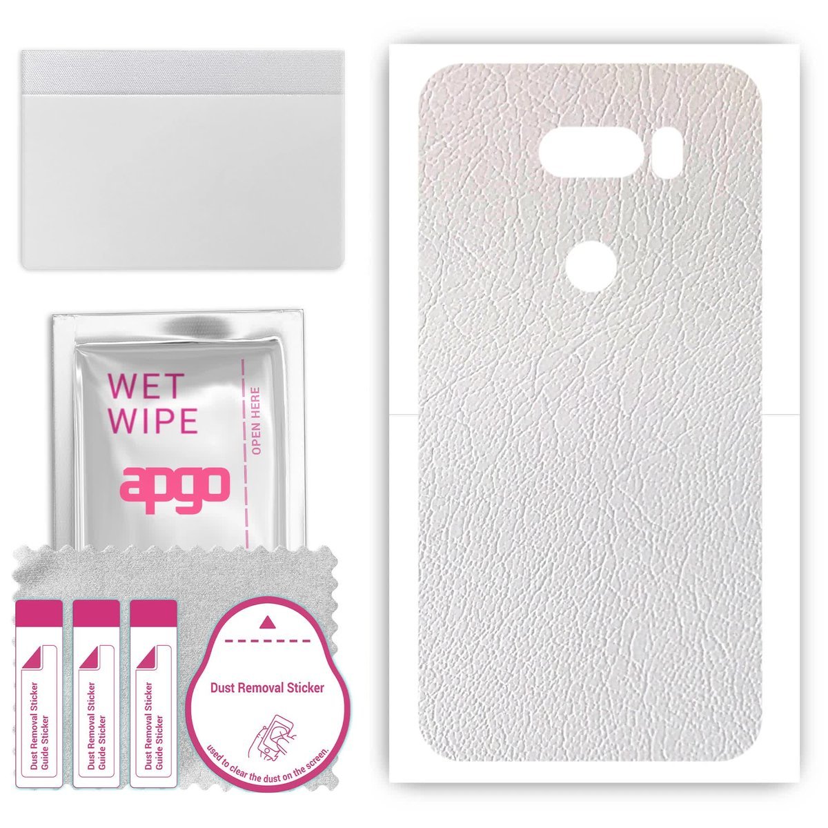 Folia naklejka skórka strukturalna na TYŁ do LG V30S ThinQ - Skóra Biała - apgo SKINS