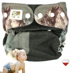 Pielucha Wełniana OTULACZ GÓRY Z ZIELONYM Pieluchy Wielorazowe NappiMe - Pieluchy - miniaturka - grafika 1