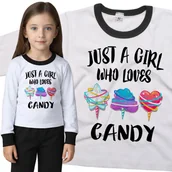 Piżamy dla dziewczynek - Piżama dziecięca Dziewczyna Która Kocha Słodycze 98/104 - VoloDonum - miniaturka - grafika 1