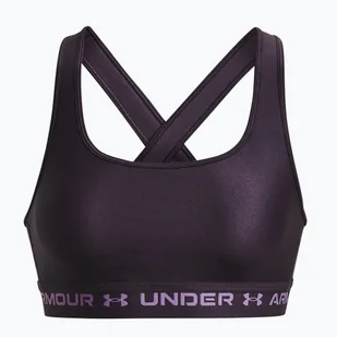 Biustonosz fitness Under Armour Crossback Mid tux purple/retro purple - Bielizna sportowa damska - miniaturka - grafika 1