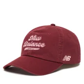 Czapki damskie - Czapka z daszkiem New Balance 6 Panel Athletics Legacy Hat LAH53000MHB Czerwony - miniaturka - grafika 1