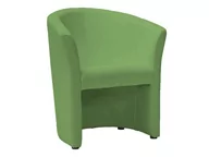 Fotele - Fotel tapicerowany TM-1 z ekoskóry, zielony EK-11/wenge - miniaturka - grafika 1