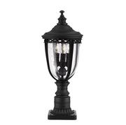 Lampy ogrodowe - Elstead Lighting English Bridle 3Lt Medium Pedestal Black FE/EB3/M BLK Lampa ogrodowa IP44 stylowa FE/EB3/M BLK) - miniaturka - grafika 1