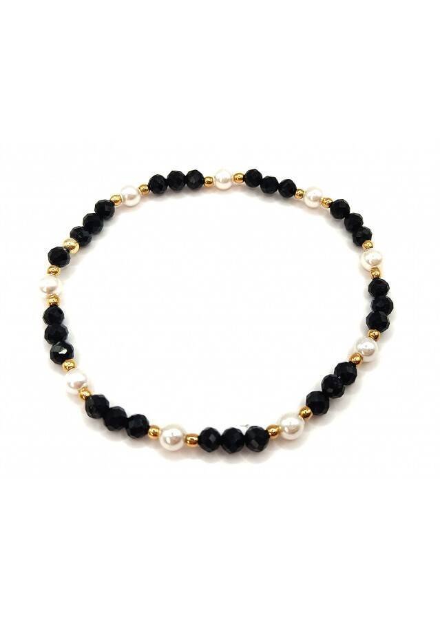 Bransoletka TURMALIN PERŁA 925