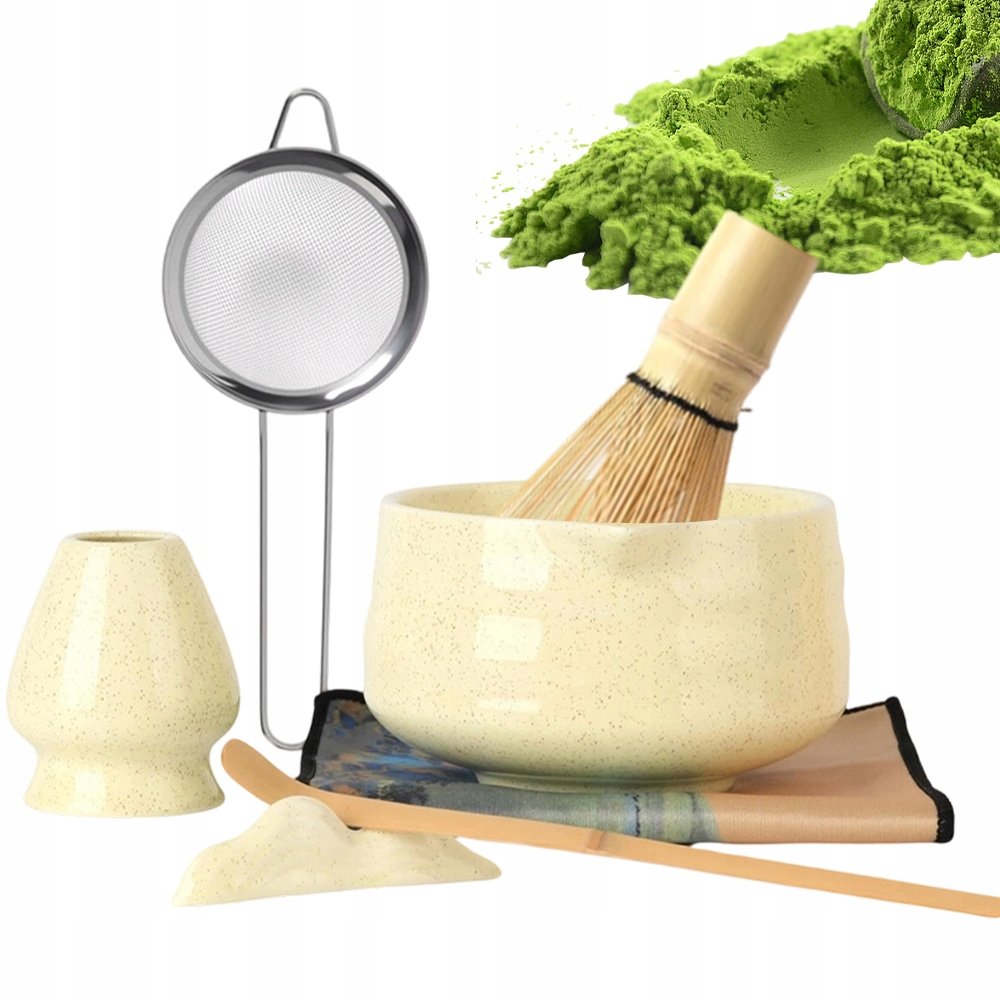 Bambusowy Zestaw Prezentowy Matcha Set Piękny Do Parzenia Herbaty