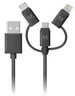 Kable USB - Apple FRESH N REBEL KABEL USB Combo Fabriq cable USB-C + Lightning + Micro USB) 0.2m Storm Gre - miniaturka - grafika 1