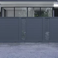 Bramy garażowe - CASANOOV BRAMA przesuwna 6m ARLBERG H.160 aluminium szare - miniaturka - grafika 1