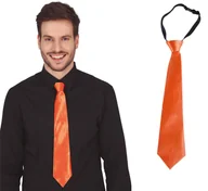 Dodatki do strojów karnawałowych - Krawat pomarańczowy na gumce 40 cm - miniaturka - grafika 1