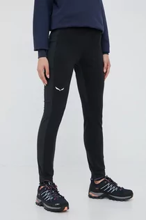 Spodnie sportowe damskie - Salewa spodnie sportowe Lavaredo Hemp damskie kolor czarny gładkie - grafika 1
