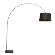 Lampy stojące - QAZQA Nowoczesna lampa podłogowa łuk stal klosz czarny 45cm - XXL - miniaturka - grafika 1