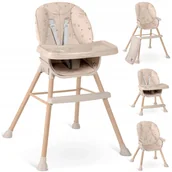 Krzesełka do karmienia - Krzesełko do Karmienia 3w1 Tacka 5 Punktowe Pasy Beżowe - miniaturka - grafika 1
