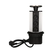 Meble modułowe i akcesoria - Gniazdo Meblowe 3x230V Wysuwane Z Blatu Inox Orno - miniaturka - grafika 1