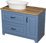 Szafki łazienkowe - Szafka łazienkowa niebieska 100 cm FINEA z umywalką FINI 600C - miniaturka - grafika 1