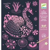 Zabawki interaktywne dla dzieci - Djeco Wydrapywana dla dzieci świecąca w ciemności Łabędź - miniaturka - grafika 1