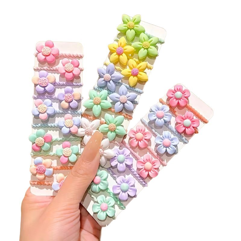 Gumki do Włosów Super Wzory i Kolory Kwiatki Mix x6szt.
