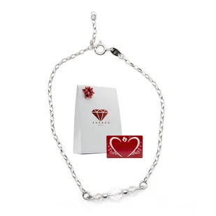 Bransoletka – KRYSZTAŁ GÓRSKI, Srebro p.925, Metalowa Karta Miłości z Grawerem - Bransoletki - miniaturka - grafika 1