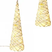 Ozdoby bożonarodzeniowe - Choinka świecąca LED szara z brokatem 60 cm - miniaturka - grafika 1