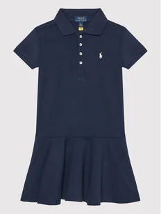 Polo Ralph Lauren Sukienka codzienna 312624740001 Granatowy Regular Fit - Sukienki i spódniczki dla dziewczynek - miniaturka - grafika 1