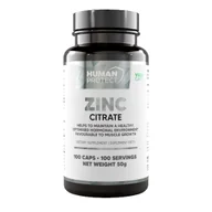 Witaminy i minerały - Human Protect Zinc Citrate 15mg 100vkaps. Cynk Cytrynian - miniaturka - grafika 1