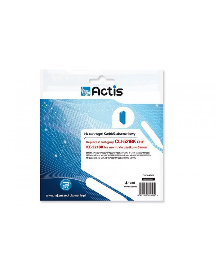 Actis tusz Canon CLI-521Bk CHIP KC-521Bk