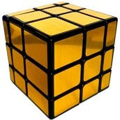 Łamigłówki - Profesjonalnie Wyregulowana Kostka 3X3 Mirror Gold Asymetryczna + Podstawka Rubika - miniaturka - grafika 1
