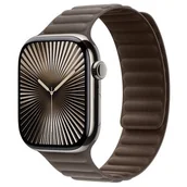 Akcesoria do smartwatchy - Pasek karbowany magnetyczny do Apple Watch (44/45/46/49mm) S/M Szaro-brązowy - miniaturka - grafika 1