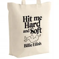 Torby i wózki na zakupy - Torba bawełniana z dnem na zakupy 42x38x10 Billie Eilish Dla Fanów - miniaturka - grafika 1