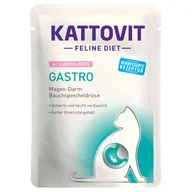 Mokra karma dla kotów - Kattovit Gastro w saszetkach - Łosoś z ryżem, 12 x 85 g - miniaturka - grafika 1
