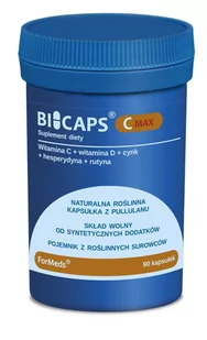 ForMEDS BICAPS Witamina C Max (90 kaps) Kwas L-Askorbinowy + Cynk + Witamina D3 + Rutyna + Hesperydyna fms-095 - Witaminy i minerały - miniaturka - grafika 1