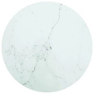 vidaXL Lumarko Blat stołu, biały, 80x1 cm, szkło ze wzorem marmuru 322250 - Meble modułowe i akcesoria - miniaturka - grafika 1