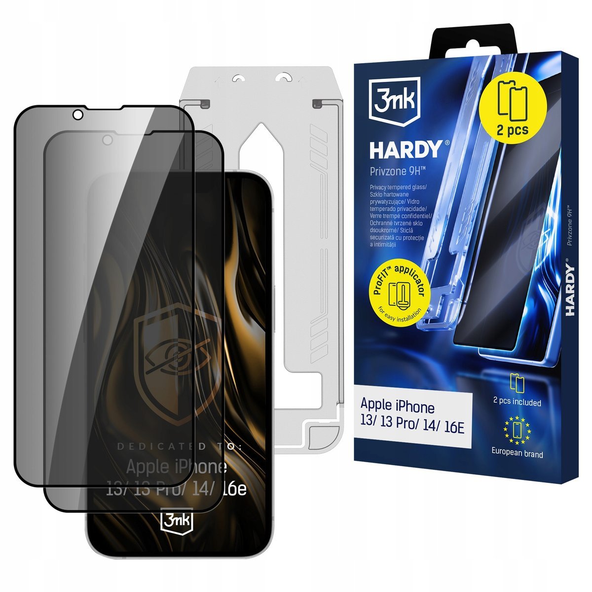 Szkło hartowane prywatyzujące 3mk Privzone 9H Apple iPhone 13/13 Pro/14/16E