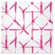 Folia, papier śniadaniowy, serwetki - Serwetki Watercolor Grid różowe 33x33cm 20szt - PAW - miniaturka - grafika 1