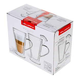 Zestaw 6 sztuk Szklanki termiczne z uchem stożek double wall Florina Malachit  400 ml - Szklanki - miniaturka - grafika 9