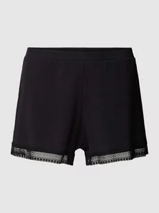 Szorty z dzianiny dresowej z obszyciem z koronki model ‘Go Ribbed’ - Spodnie sportowe damskie - miniaturka - grafika 1