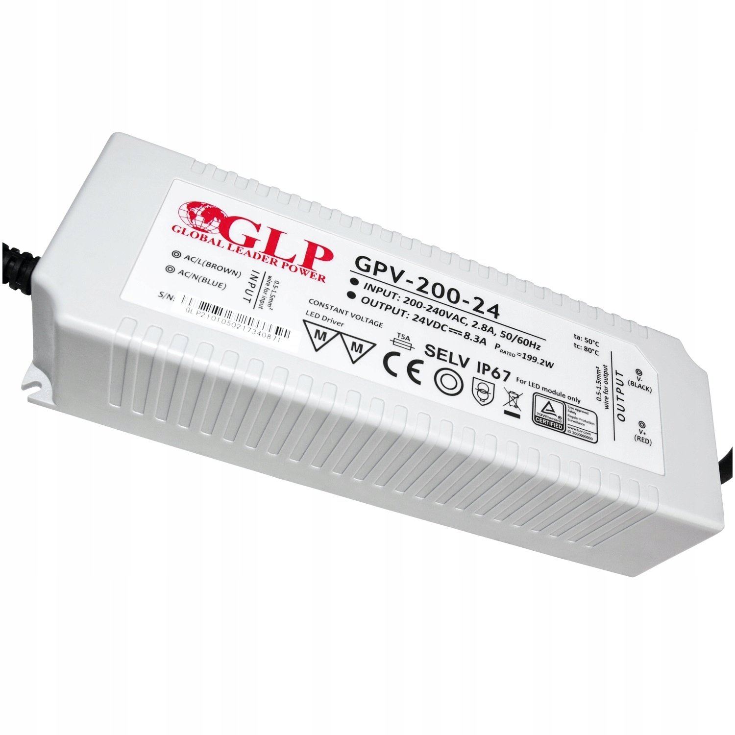 FORMAT Zasilacz Wodoodporny 24V 199W 8A Do Led Ledów Hermetyczny Transor DC