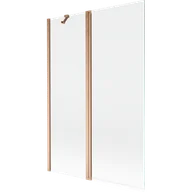 Parawany nawannowe - Mexen Mist parawan nawannowy 2-skrzydłowy 120 x 150 cm, transparent, miedź szczotkowana - 8A9-120-011-65-00 - miniaturka - grafika 1