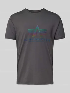 T-shirt z nadrukiem z logo - Koszulki męskie - miniaturka - grafika 1