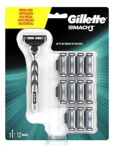 Gillette maszynka do golenia męska Mach3 + 11 głowic - Maszynki do golenia i wkłady - miniaturka - grafika 1