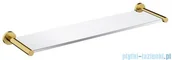 Wieszaki łazienkowe - Omnires Modern Project półka szklana mosiądz szczotkowany MP60930BSB - miniaturka - grafika 1