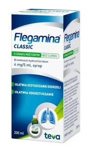 Pliva Flegamina 4mg/5ml bez cukru 200 ml - Przeziębienie i grypa - miniaturka - grafika 1