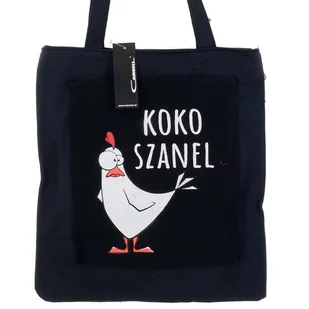 TORBA NA ZAKUPY DO MIASTA SHOPPERKA NA RAMIĘ DAMSKA CZARNA KOKO SZANEL - Torby i wózki na zakupy - miniaturka - grafika 1