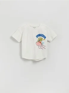 Reserved - T-shirt SpongeBob - złamana biel - Bluzki dla niemowląt - miniaturka - grafika 1