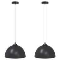 Lampy ogrodowe - vidaXL Lampy wiszące 2 szt. Regulowana wysokość E27 Czarny Metal - miniaturka - grafika 1