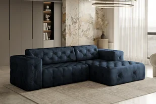 Sofa w kształcie L LUX narożnik, tkanina Whisper, wiele kolorów Niebieski Prawostronny - Narożniki - miniaturka - grafika 1