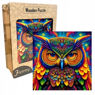 Drewniane Puzzle Edukacyjne A3 Nocna Sowa Dzieci i Dorośli 240el DUŻE - Puzzle - miniaturka - grafika 1