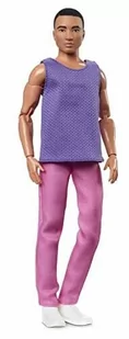 "Lalka Ken Hjw84 Z Fioletowo-Różową Stylizacją Barbie Looks" - Lalki dla dziewczynek - miniaturka - grafika 1