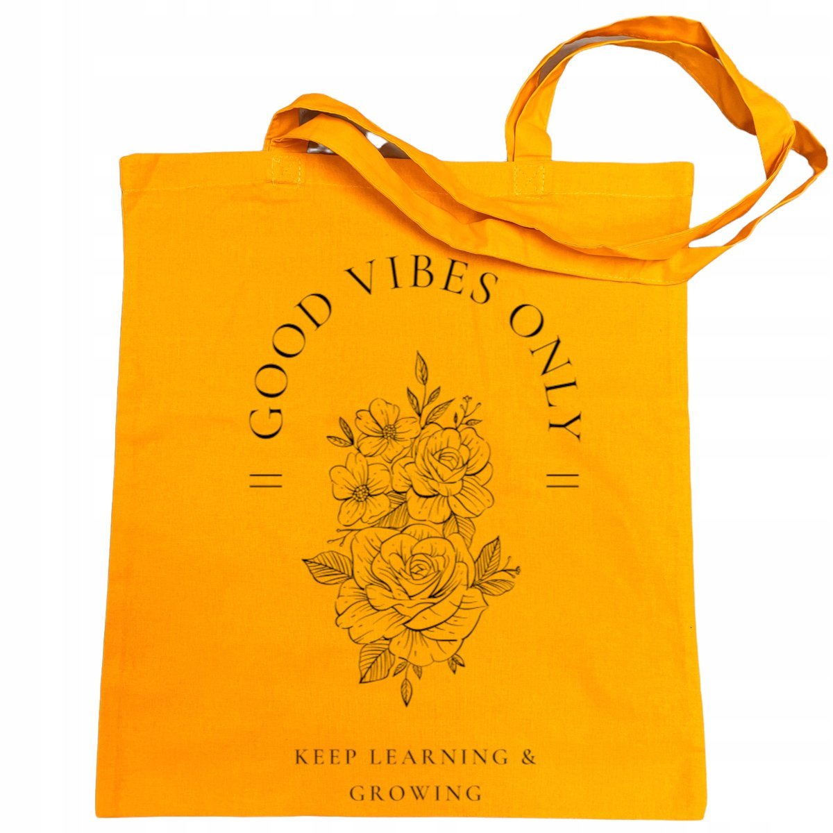 Torba na zakupy nadruk Good Vibes Kwiaty